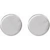 Engravable 14K White Gold Disc Earrings - Polished Design