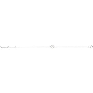 14K White Gold, 6-7 Inch Natural Diamond Initial A Bracelet