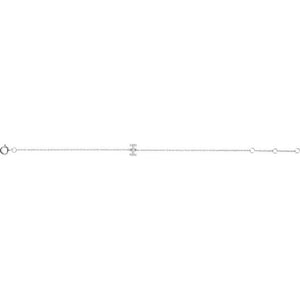 14K White Gold, 6-7 Inch Natural Diamond Initial A Bracelet