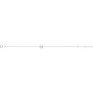 14K White Gold, 6-7 Inch Natural Diamond Initial A Bracelet