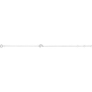 14K White Gold, 6-7 Inch Natural Diamond Initial A Bracelet