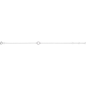 14K White Gold, 6-7 Inch Natural Diamond Initial A Bracelet