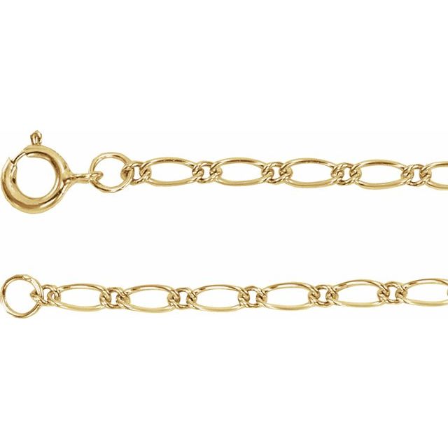 Figaro Chain Bracelet Crafted in 14K Gold