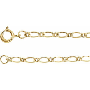 Figaro Chain Bracelet Crafted in 14K Gold