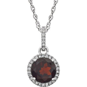 1/10 CTW Natural Birthstone Gemstone Necklace in 14K Gold