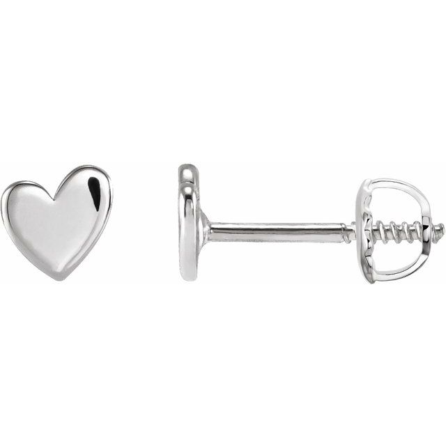 14K Gold Asymmetrical Heart Earring