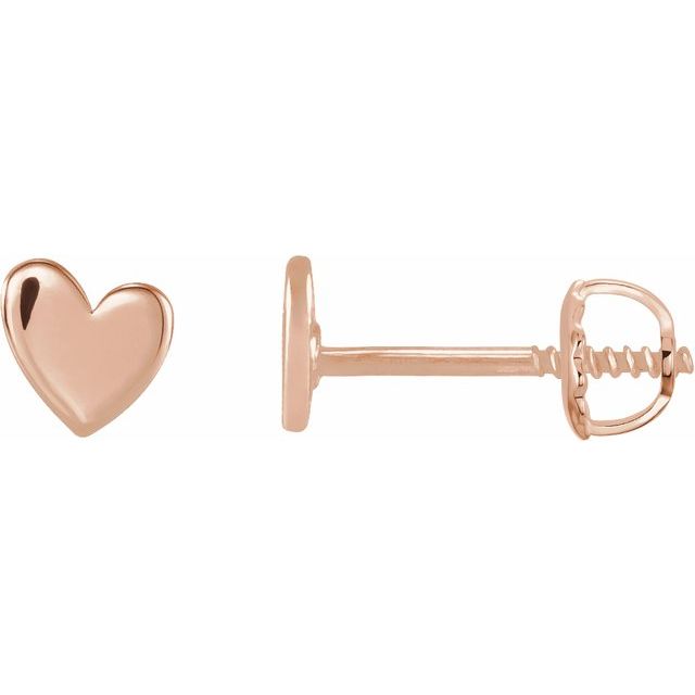14K Gold Asymmetrical Heart Earring