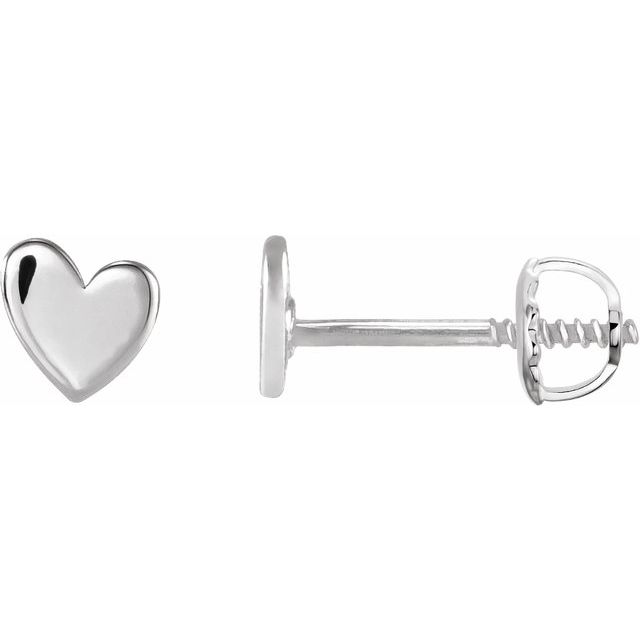 14K Gold Asymmetrical Heart Earring