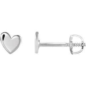 14K Gold Asymmetrical Heart Earring