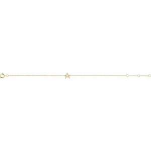 14K White Gold, 6-7 Inch Natural Diamond Initial A Bracelet