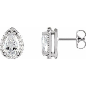 14K Gold Natural Diamond Halo-Style Basket Earrings