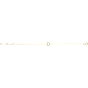 14K White Gold, 6-7 Inch Natural Diamond Initial A Bracelet