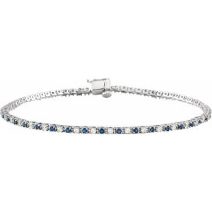 14K Gold Natural Ruby And Diamond Line Bracelet - Options Available