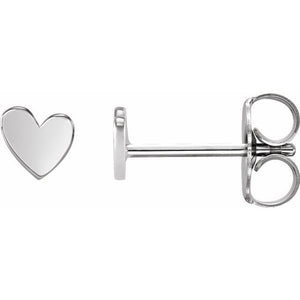 Asymmetrical Heart Earrings Crafted in 14K Gold, Silver & Platinum