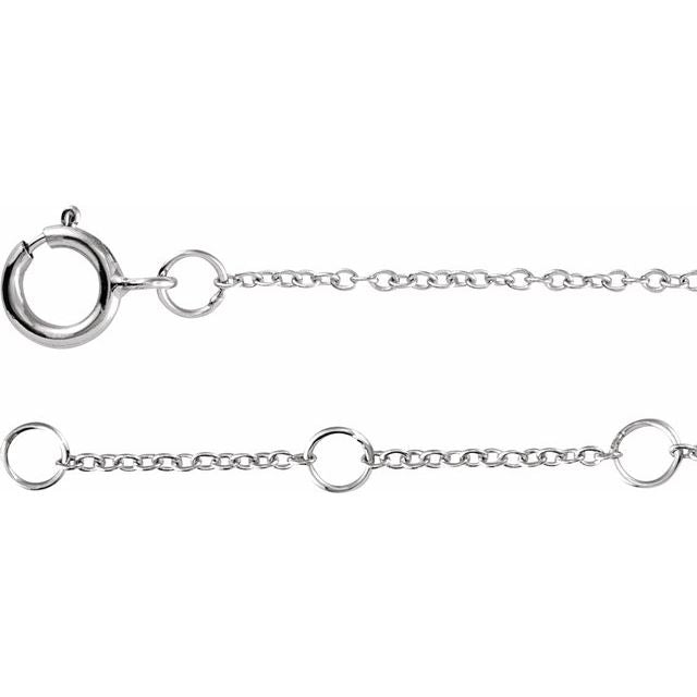 14K White Gold, 6-7 Inch Natural Diamond Initial A Bracelet