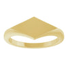 14K Gold Geometric Signet Ring 7.6x15.5 mm - Modern Design