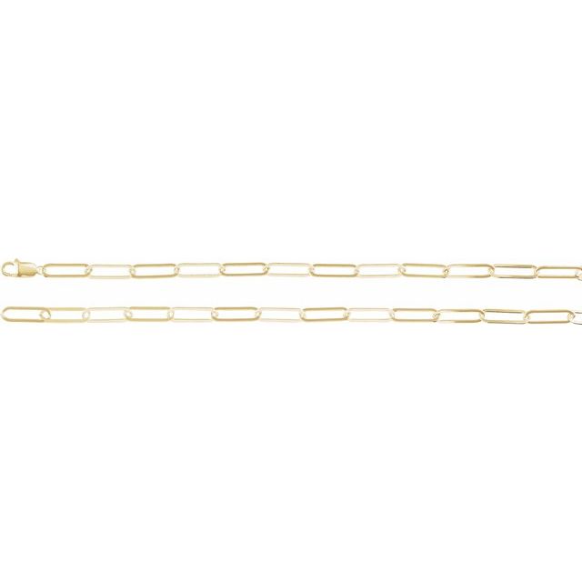 14K Yellow Gold 6.2 mm Paperclip-Style 18" Chain - Elegant Luxury