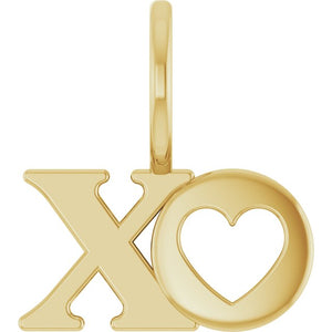Xo Charm Pendant Crafted in 14K Gold & Platinum