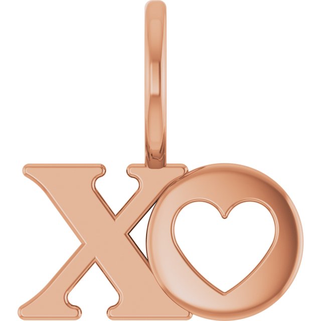 Xo Charm Pendant Crafted in 14K Gold & Platinum