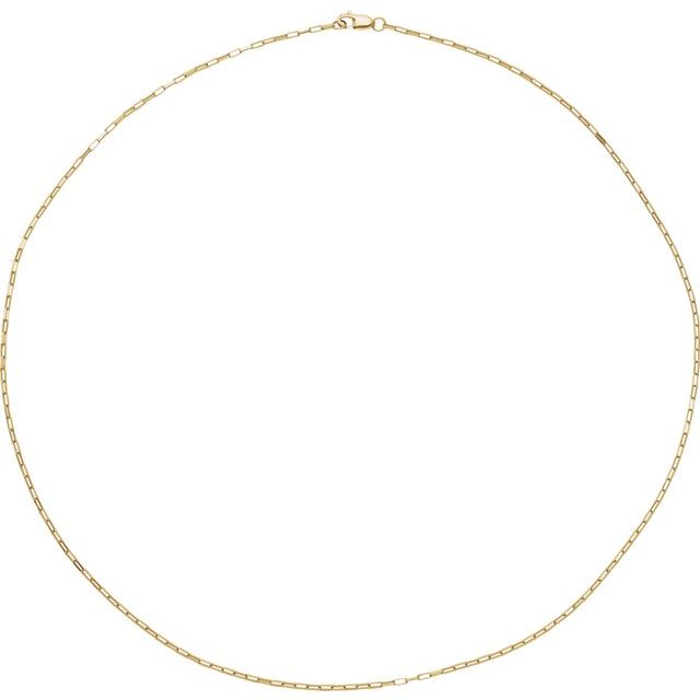 14K Yellow Gold 1.2 mm Elongated Box Chain Necklace