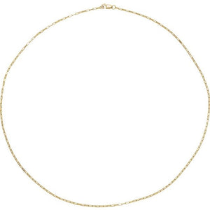 14K Yellow Gold 1.2 mm Elongated Box Chain Necklace