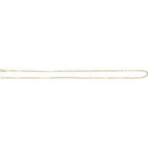 14K Yellow Gold 1.2 mm Elongated Box Chain Necklace