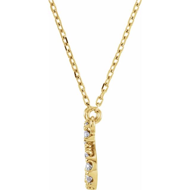 14K Gold Initial A Diamond Pendant Necklace – 1/8 CTW