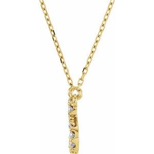 14K Gold Initial A Diamond Pendant Necklace – 1/8 CTW