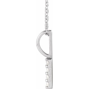 Platinum 1/6 CTW Natural Diamond Vertical Bar Necklace - Elegant Design