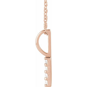 Platinum 1/6 CTW Natural Diamond Vertical Bar Necklace - Elegant Design