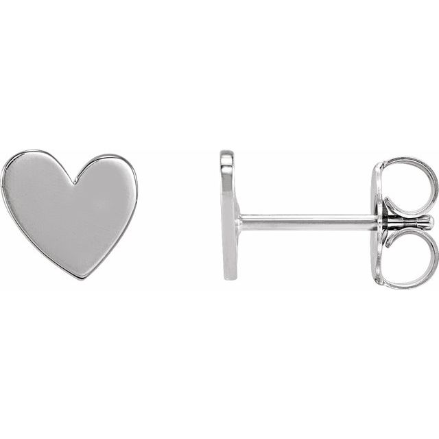 14K Gold Asymmetrical Heart Earring