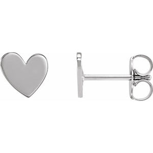 14K Gold Asymmetrical Heart Earring