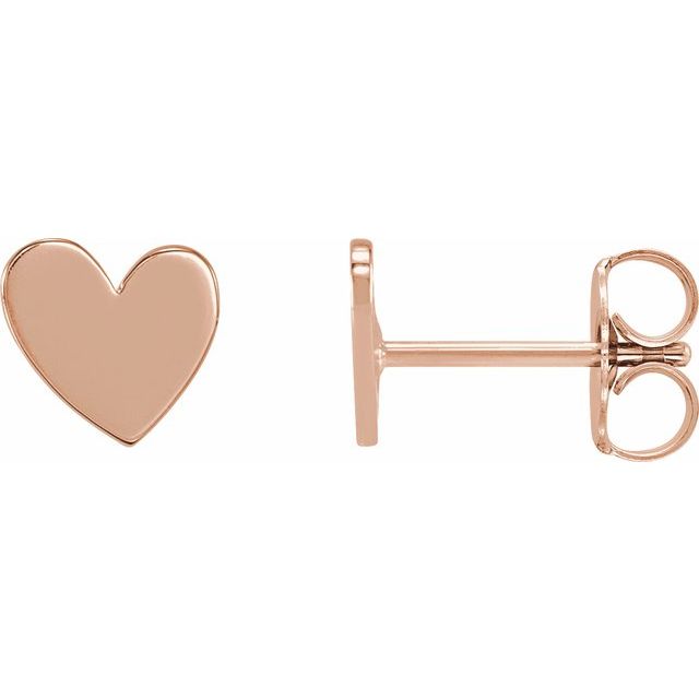 14K Gold Asymmetrical Heart Earring