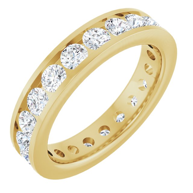 14K Gold Natural Diamond Eternity Band - Options Available