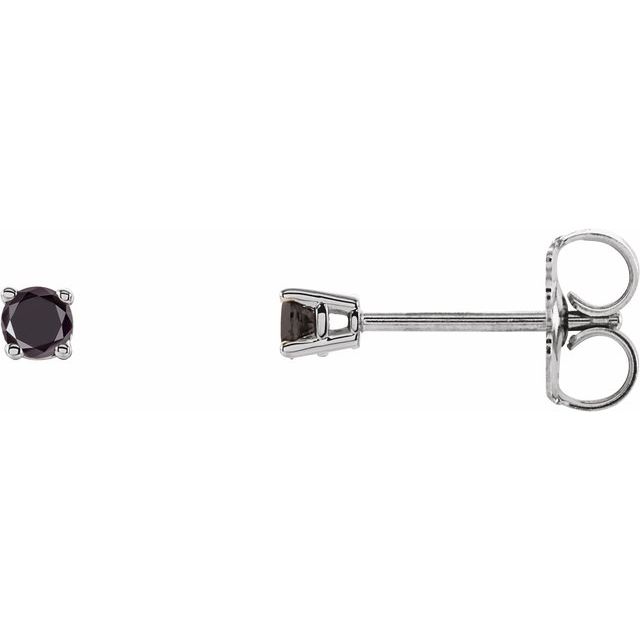 14K Gold Natural Black Diamond Stud Earrings - Options Available