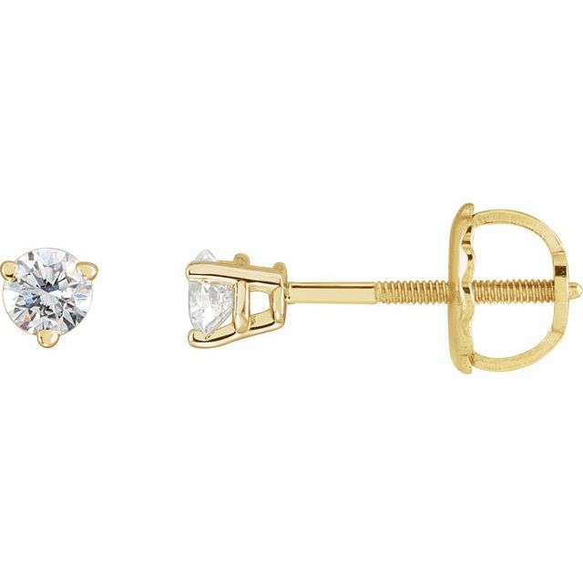 14K Gold Natural Diamond Earrings - Options Available