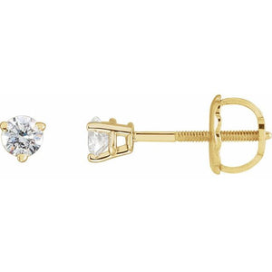 14K Gold Natural Diamond Earrings - Options Available