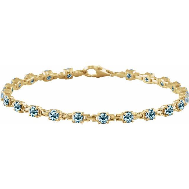 14K Gold Lab-Grown Blue Sapphire Line Bracelet