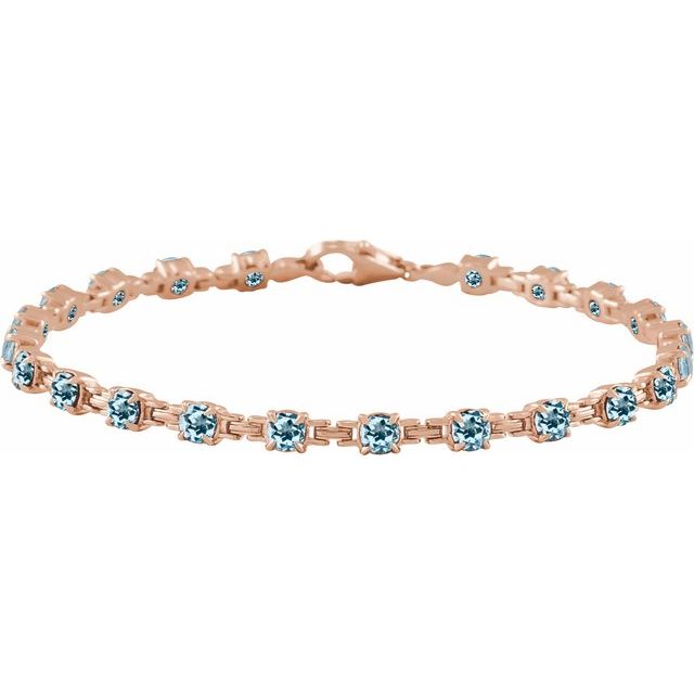 14K Gold Lab-Grown Blue Sapphire Line Bracelet
