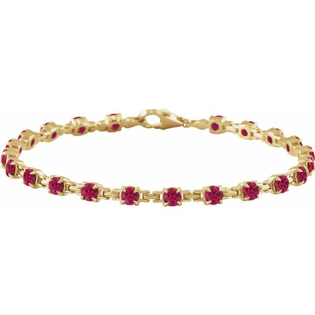 14K Gold Lab-Grown Blue Sapphire Line Bracelet