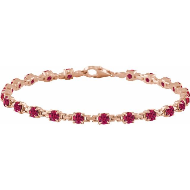 14K Gold Lab-Grown Blue Sapphire Line Bracelet