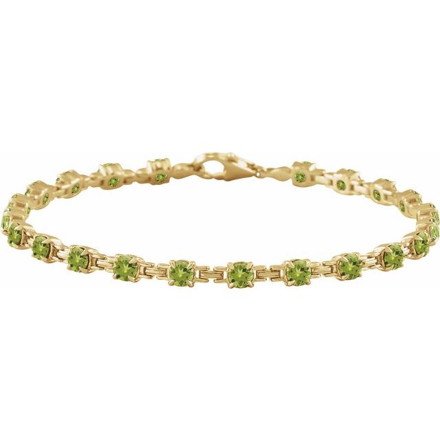 14K Gold Lab-Grown Blue Sapphire Line Bracelet