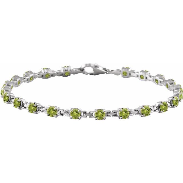 14K Gold Lab-Grown Blue Sapphire Line Bracelet