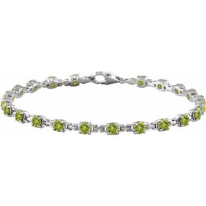 14K Gold Lab-Grown Blue Sapphire Line Bracelet