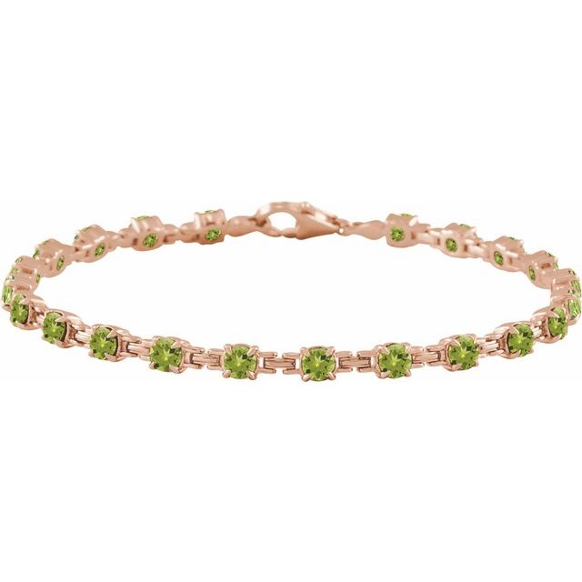 14K Gold Lab-Grown Blue Sapphire Line Bracelet