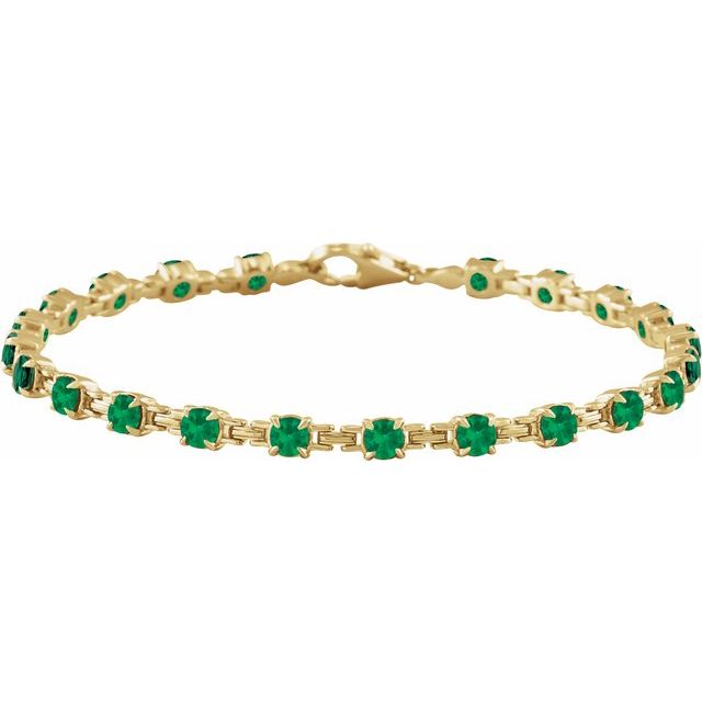 14K Gold Lab-Grown Blue Sapphire Line Bracelet