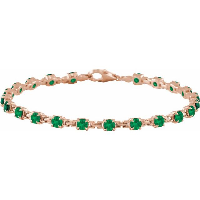 14K Gold Lab-Grown Blue Sapphire Line Bracelet