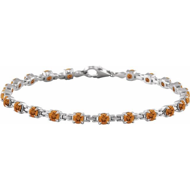 14K Gold Lab-Grown Blue Sapphire Line Bracelet