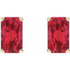 14K Yellow Natural Pink Tourmaline Earrings