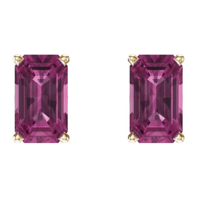 14K Yellow Gold Natural Pink Tourmaline Earrings â€“ Elegant Design